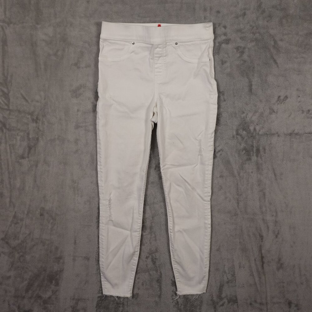 Spanx distressed denim jean legging women's small white